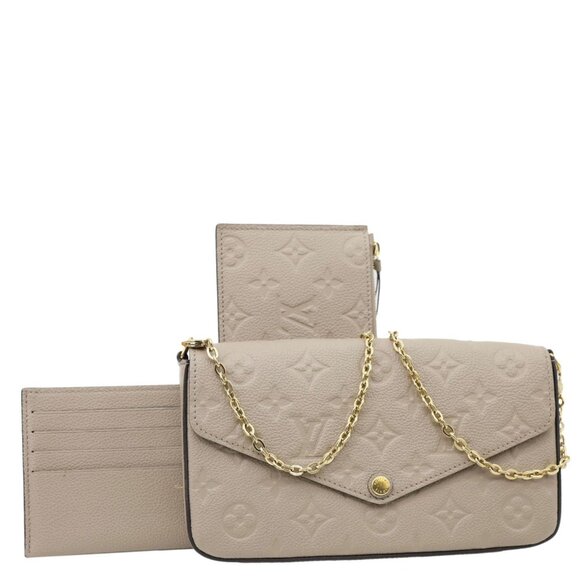 Louis Vuitton  Felicie Pochette Monogram Empreinte Crossbody Bag Beige - Picture 3 of 13